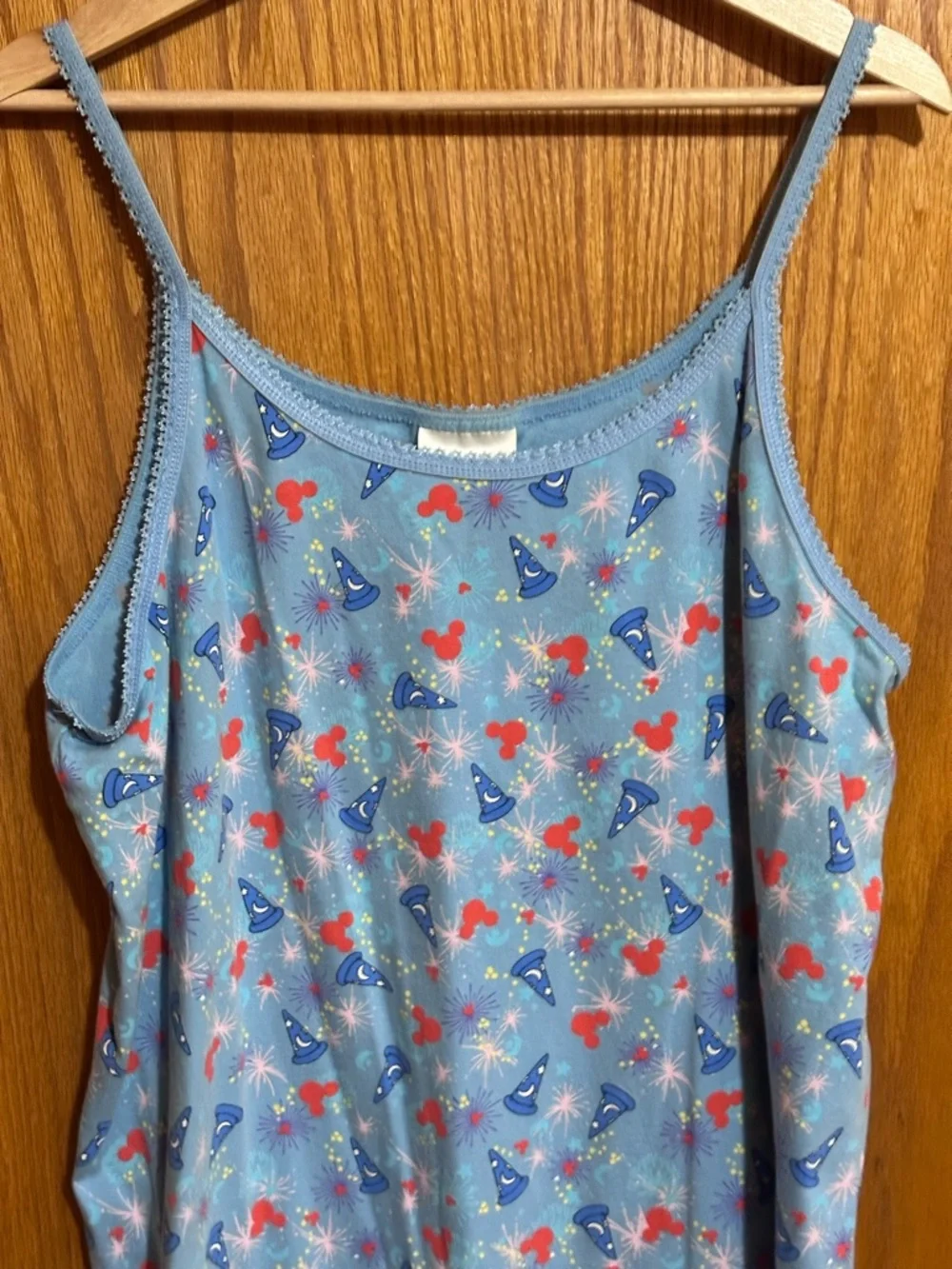 Disney Light Blue Printed Tank nightie  sz xl with Red Mickeys - Picture 2 of 9